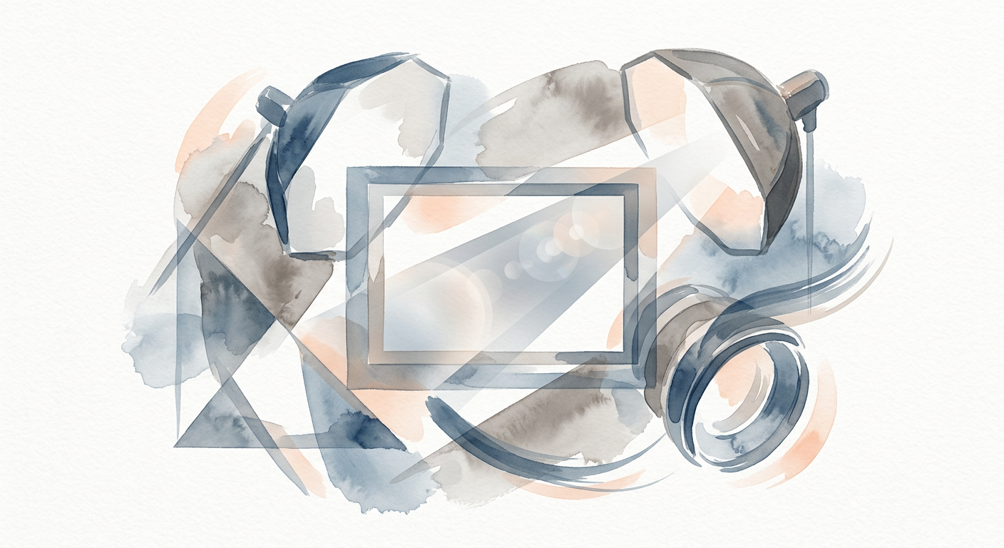 Abstrakte Darstellung von Beleuchtung, Rahmen und Geometrie in der Fotografie