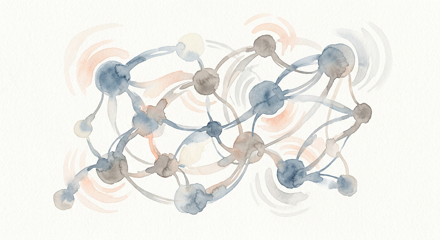 Abstraktes digitales Netzwerk, das Konsistenz im Personal Branding illustriert