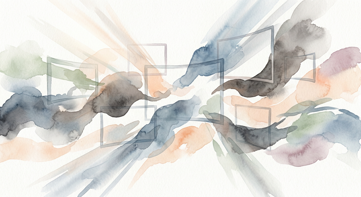 Abstrakte Darstellung von Bildverarbeitung und KI-Algorithmen