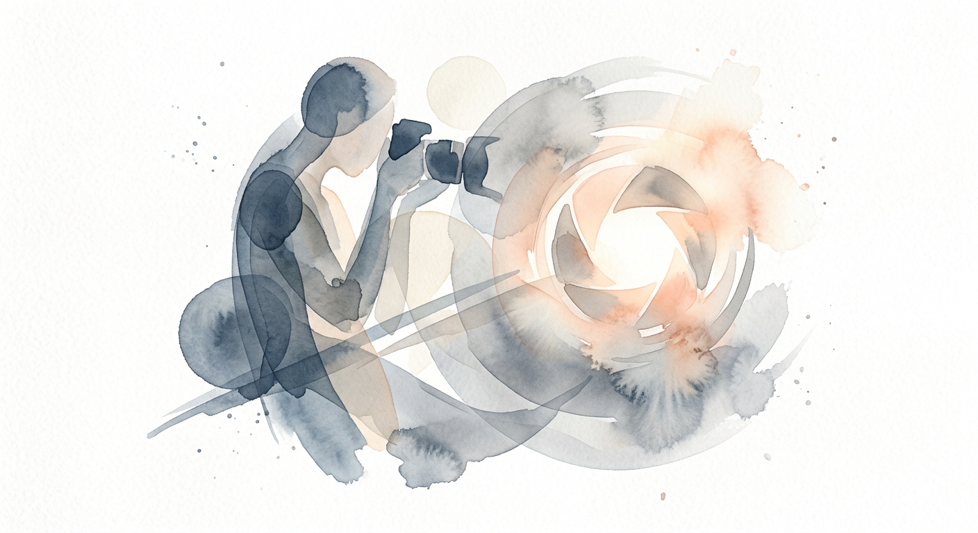 Abstrakte Darstellung von Licht, Schatten und Fokus