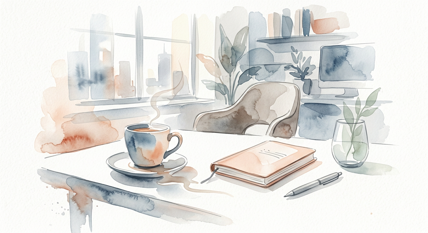 Abstrakte Darstellung eines modernen Arbeitsplatzes